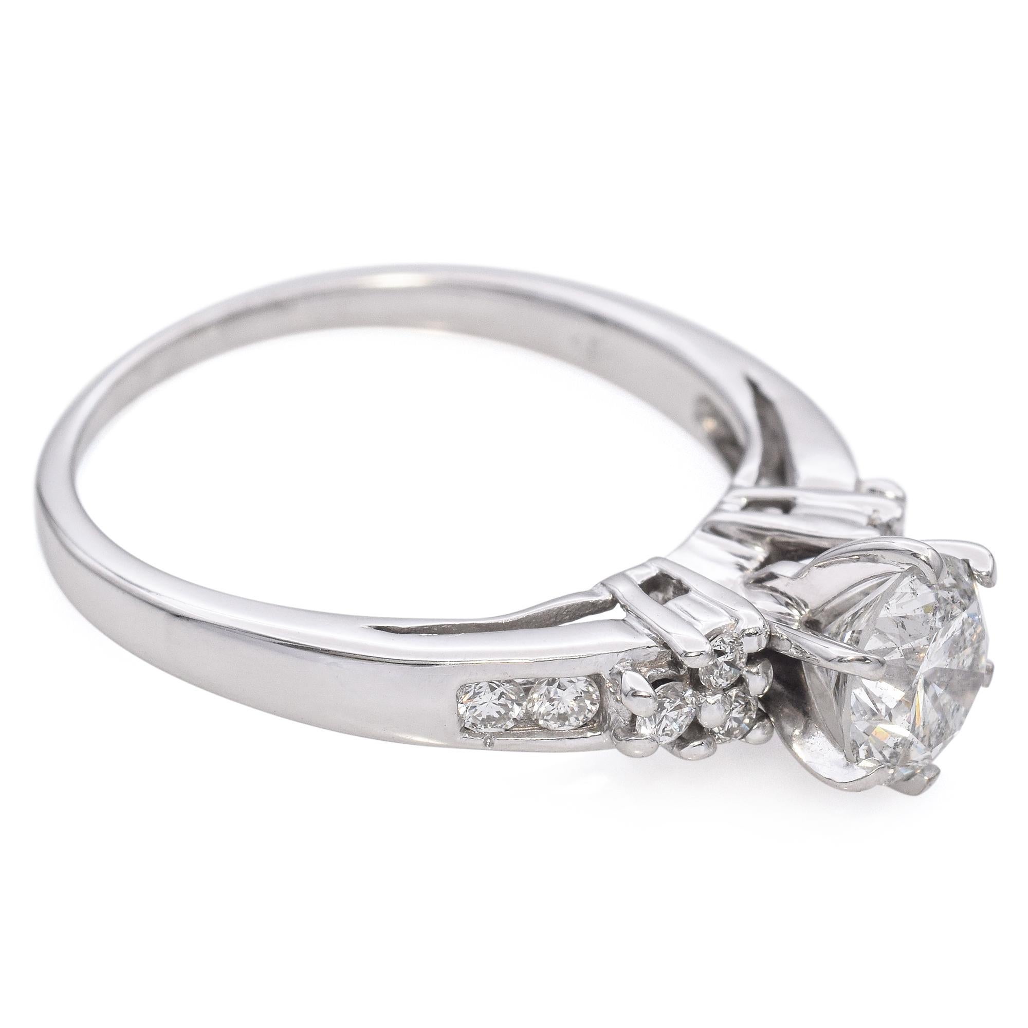 Estate Bague de fiançailles en or blanc 14k avec diamant Pour femmes en vente