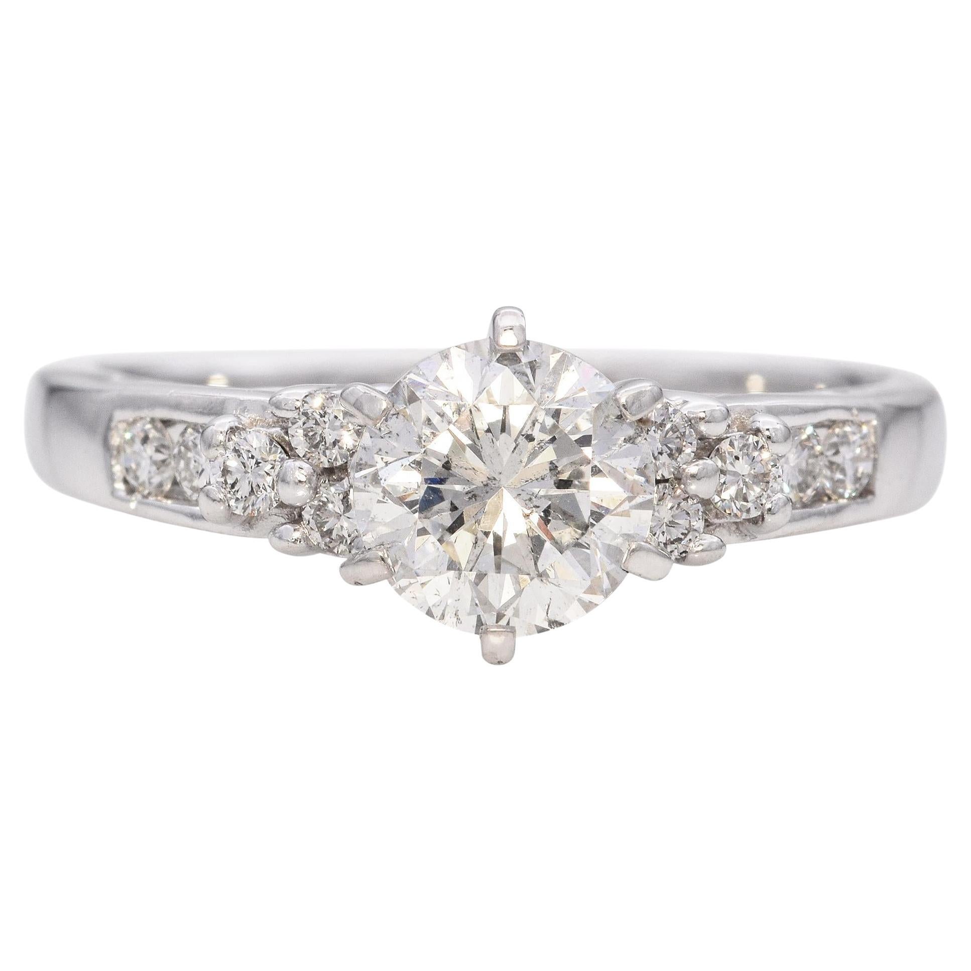 Estate 14k White Gold Diamond Engagement Ring