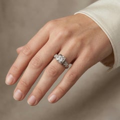 Estate 14K White Gold Engagement Diamond Ring