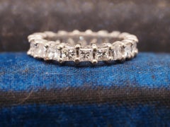 Fede nuziale Eternity in oro bianco 14 carati con diamanti taglio princess - VHK#241A