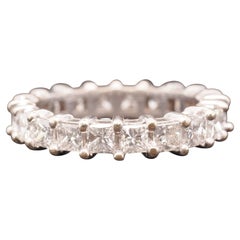 Fede nuziale Eternity in oro bianco 14 carati con diamanti taglio princess - VHK#241A