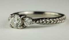 Estate 14K White Gold Three-Stone Diamond Ring