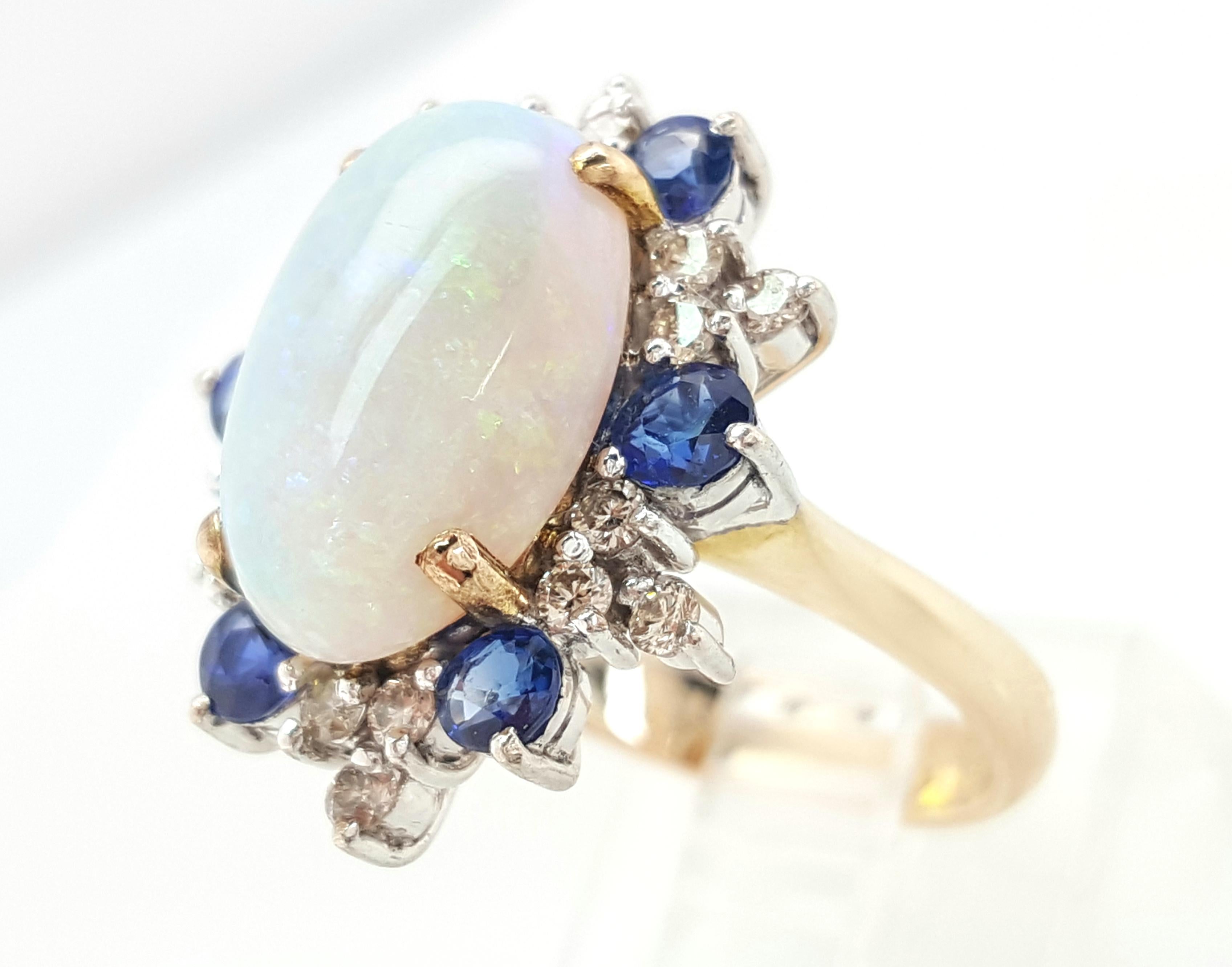 sapphire and opal ring