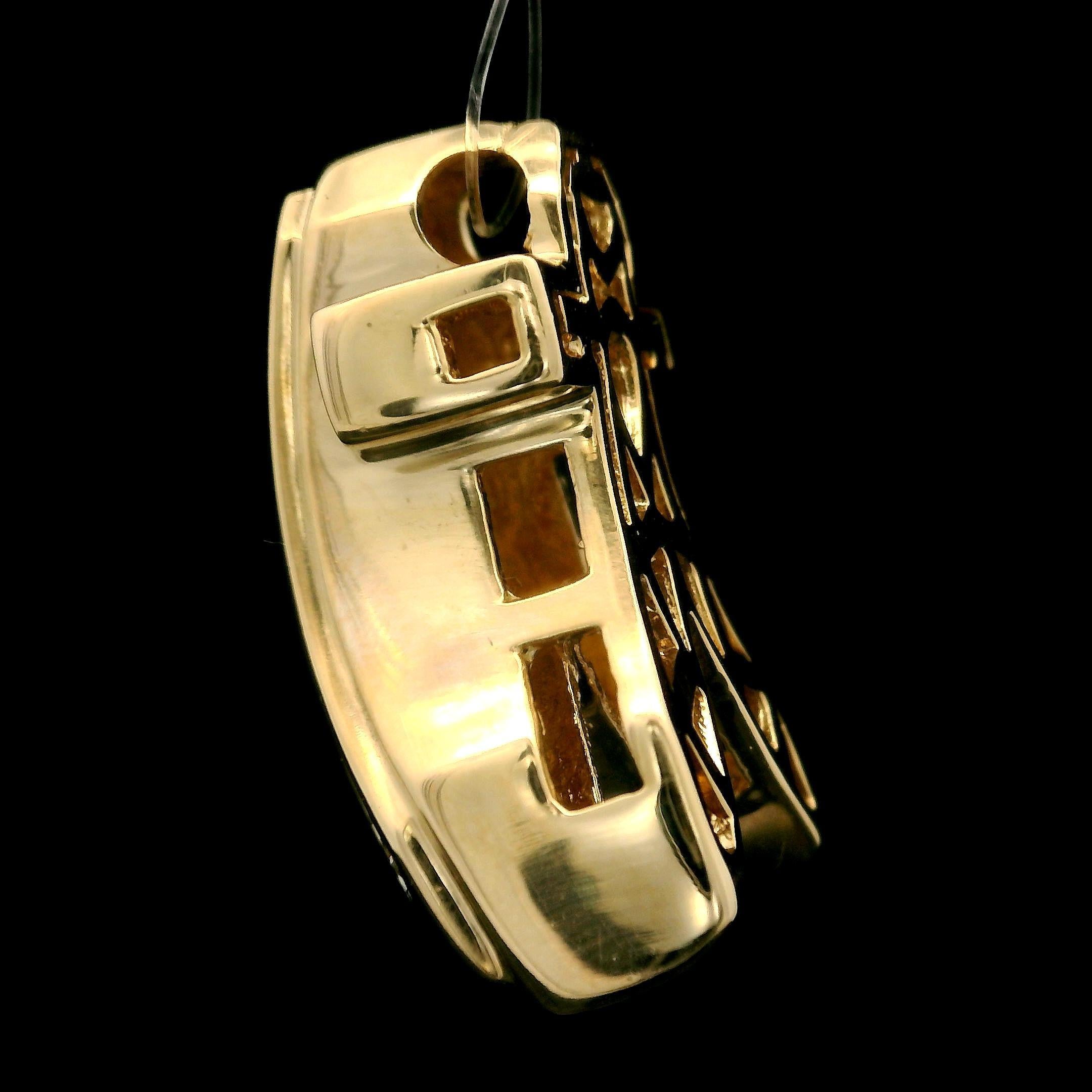 Estate 14k Gelbgold 0,40ctw Baguette Diamant Band Slide Anhänger im Angebot 5