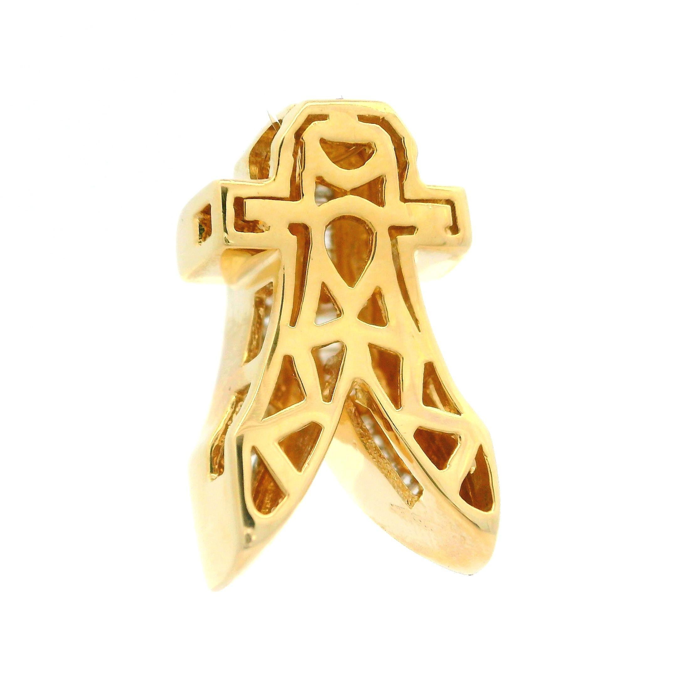 Estate 14k Gelbgold 0,40ctw Baguette Diamant Band Slide Anhänger (Brillantschliff) im Angebot