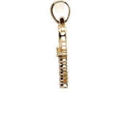 Estate 14k Yellow Gold 0.40ctw Diamond Heart Shaped Skeleton Key Pendant