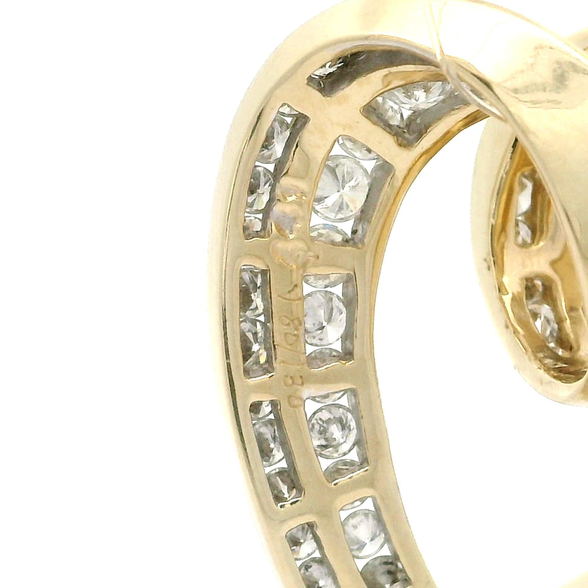 Estate 14k Yellow Gold 2ctw Fiery Diamond Large Open Heart Slide Pendant For Sale 7