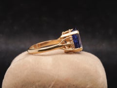Estate 14K Yellow Gold 9ct Tanzanite and Diamond Ring - VHK#896A
