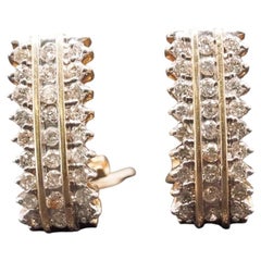 Boucles d'oreilles en or jaune 14K et diamants - VHK#986A