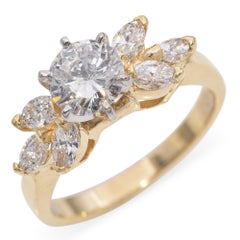 Estate 14k Yellow Gold Diamond Cluster Ring