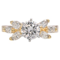 Estate 14k Yellow Gold Diamond Cluster Ring