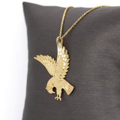 Estate 14K Yellow Gold Eagle Pendant  30x17mm