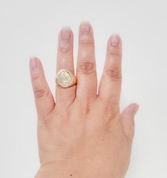 Estate 14k Yellow Gold Eagle Signet Ring