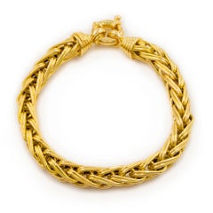 Estate 14k Yellow Gold Hollow Weave Bracelet