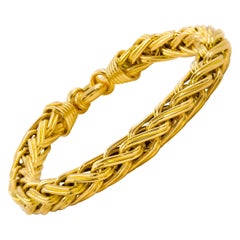 Estate 14k Yellow Gold Hollow Weave Bracelet