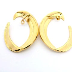 Estate 14k Yellow Gold Open Crescent Charm Jackets Earring Enhancer