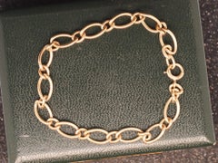 Estate 14K Yellow Gold Oval Link Bracelet - VHK#587b