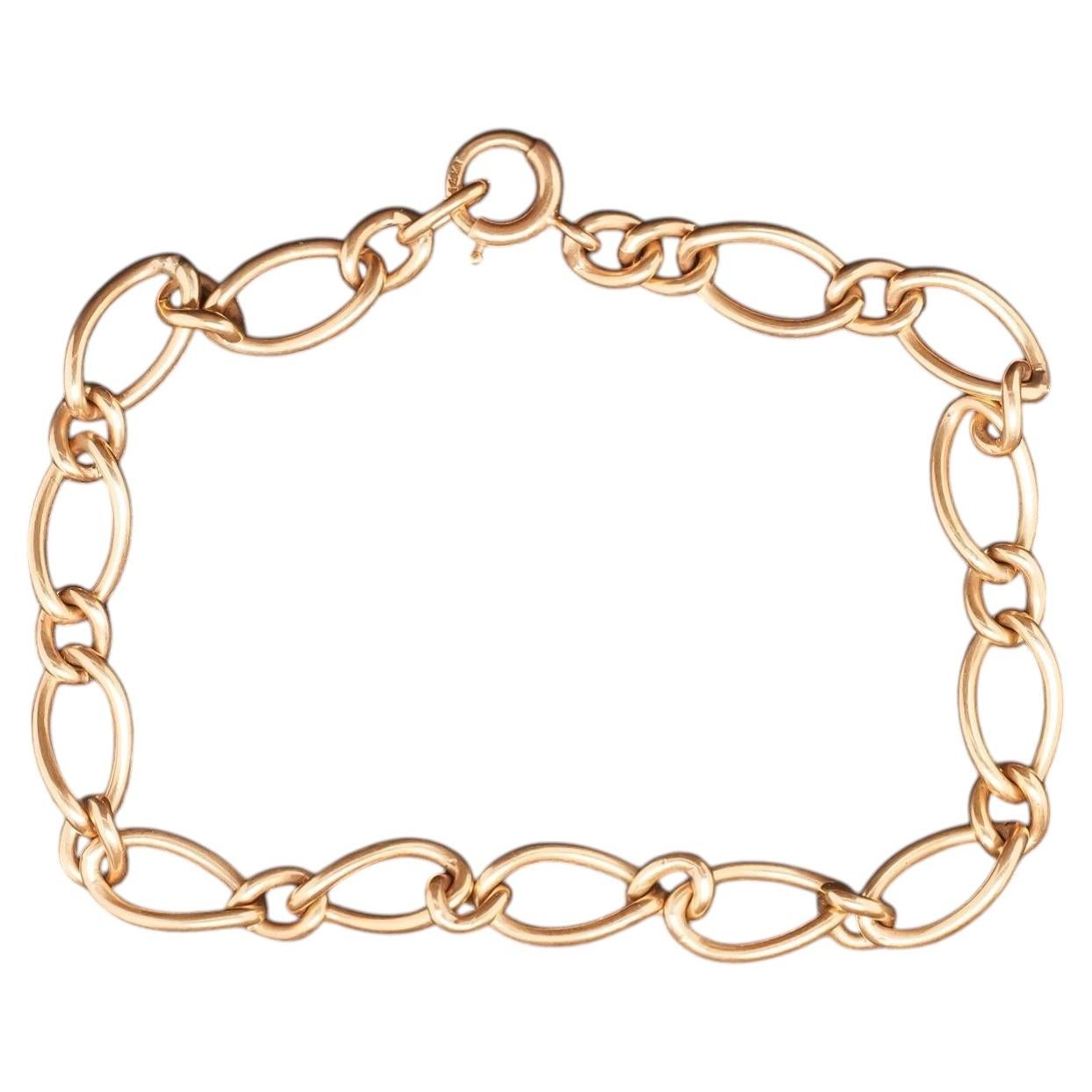 Pulsera Estate de oro amarillo de 14K con eslabones ovalados - VHK#587b