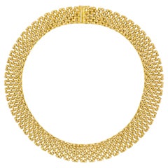 Estate 14k Yellow Gold "Stacked Brick" Flexible Link Necklace