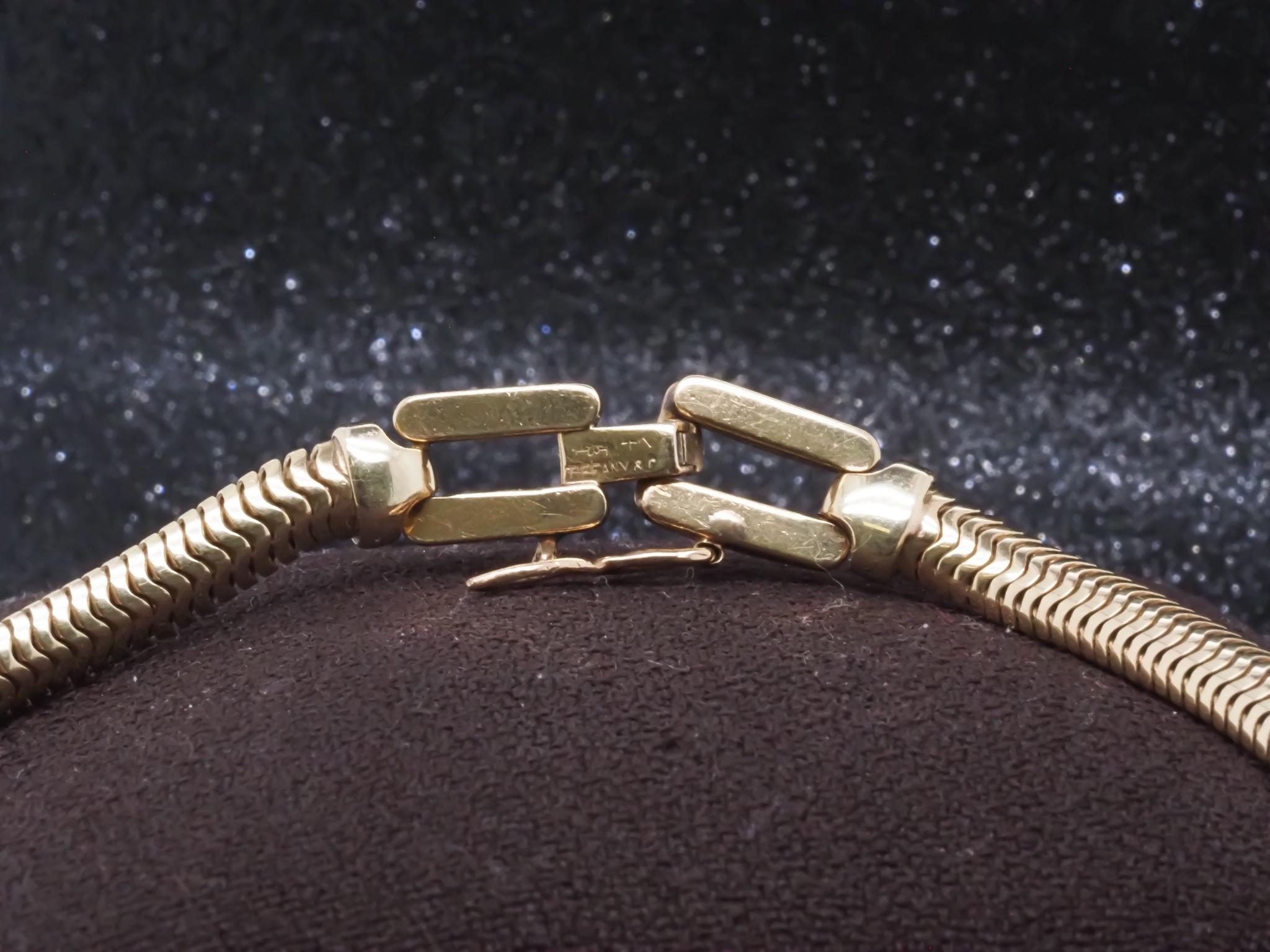 Estate 14K Yellow Gold TIFFANY & CO. Snake Chain Necklace - VHK#451B For Sale 2
