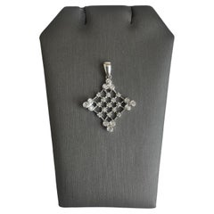 Estate 14kt White Gold Diamond Pendant - 0.35ctw Natural Round Diamonds
