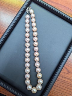 Estate 14KT White Gold Natural pearl 14.8mm Necklace 18"