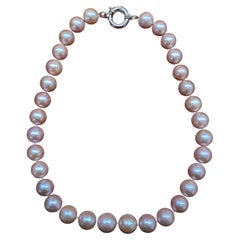 Estate 14KT White Gold Natural pearl 14.8mm Necklace 18"