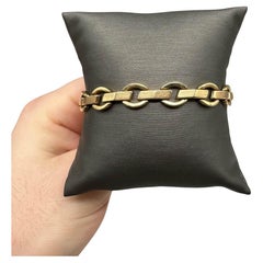 Estate 14kt Yellow Gold Bracelet - 7.25", 8.7mm Width, Box Lock, 10.6 Grams