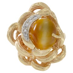 Estate 14KT Yellow Gold Tiger Eye Ring