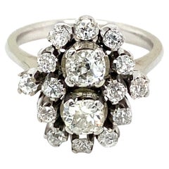 Estate 1.50 Carat Diamond Gold Cluster Ring Estate 1.50 Carat Diamond Gold Cluster Ring