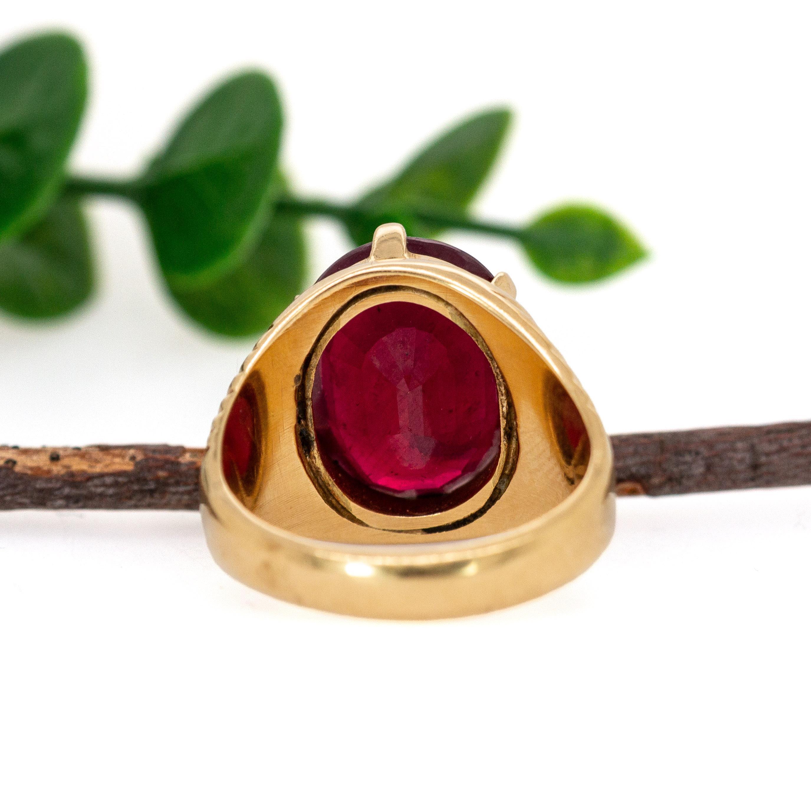 Estate 15,25cts Madagaskar Ruby Ring: 18K Solid Gold, Echtgold-Schmuck im Zustand „Neu“ im Angebot in Columbus, OH