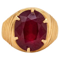 Estate 15.25cts Madagascar Ruby Ring: 18K Solid Gold, Real Gold Jewelry