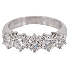 Estate 1.60 CT Five Stone Diamond Ring 