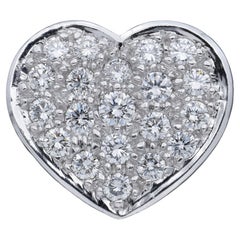 Estate 1.63 TCW Diamond White Gold Heart Slider Pendentif