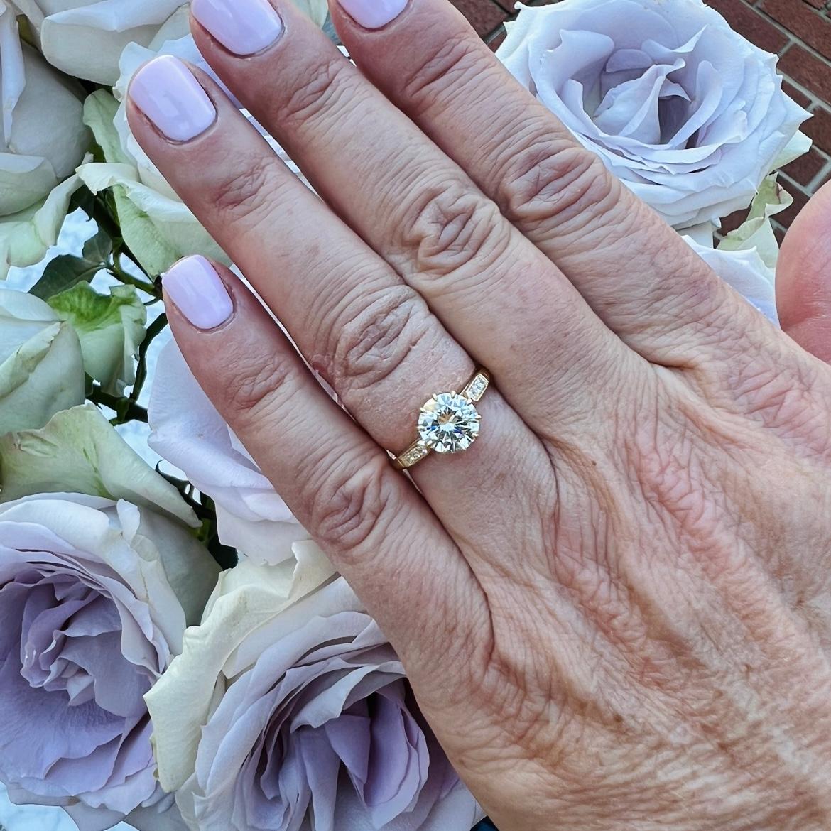 Art Deco Estate 1.66-cts, Diamond & Gold Engagement Ring