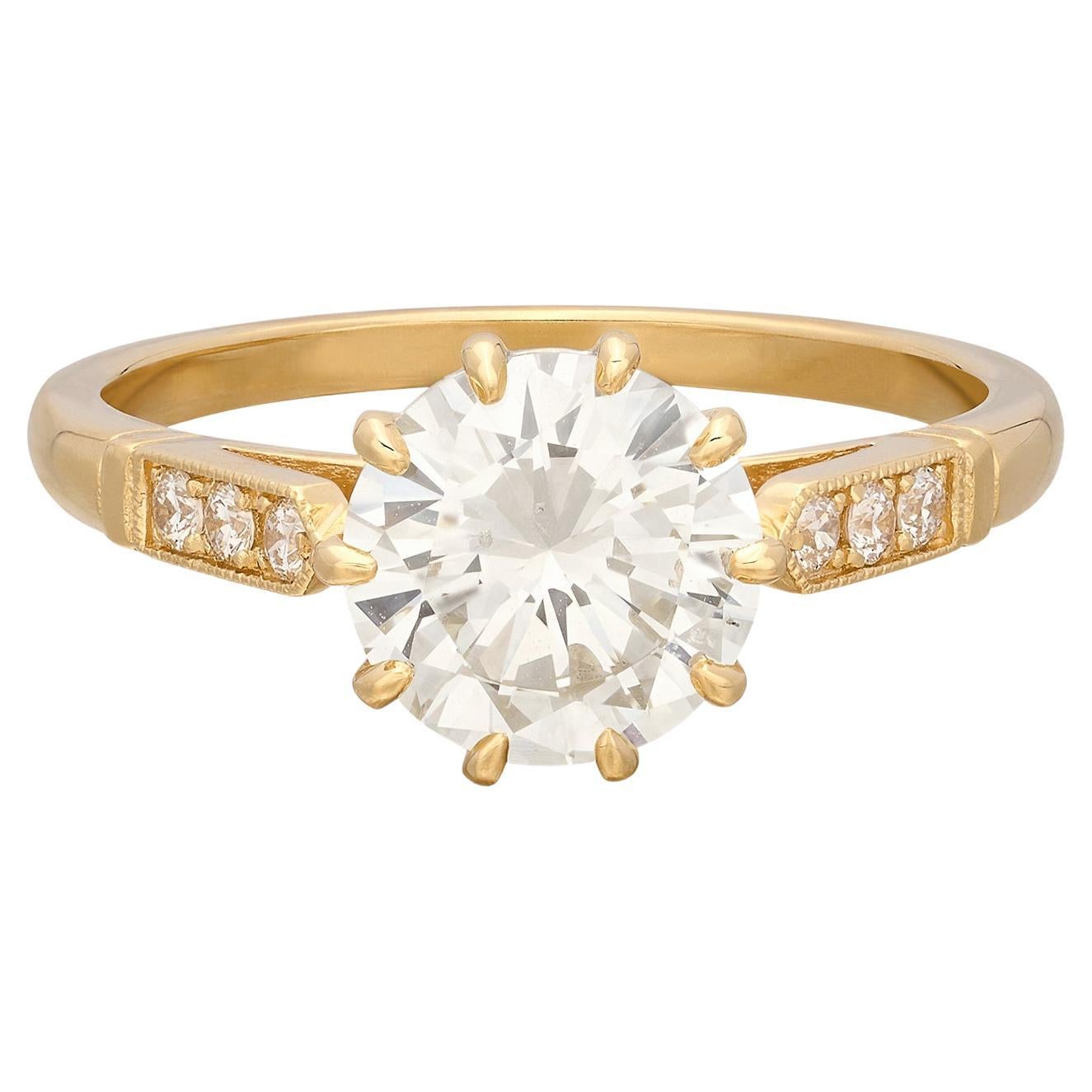Estate 1.66-cts, Diamond & Gold Engagement Ring