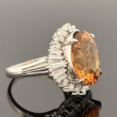 Anillo de Cóctel de Platino con Citrino y Diamantes de 17,03 ct