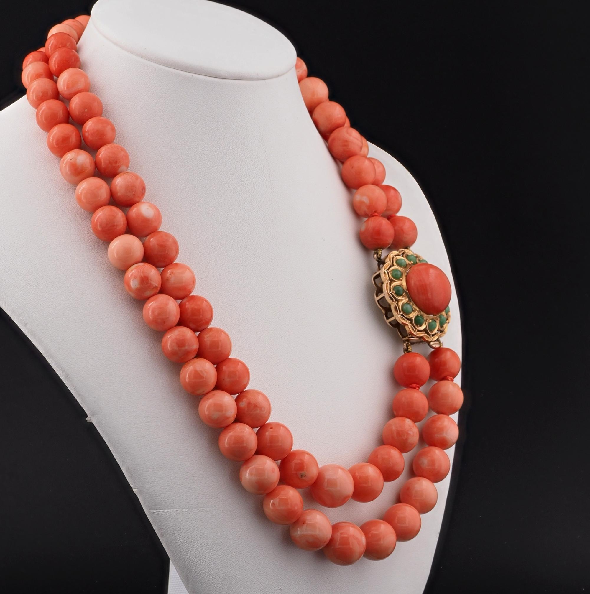 Nachlass 173 Gramm natürliche fadenlose Koralle Halskette im Zustand „Gut“ im Angebot in Napoli, IT
