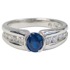 Estate 18 Karat White Gold Diamond and Burma Sapphire Ring Estate 18 Karat White Gold Diamond and Burma Sapphire Ring