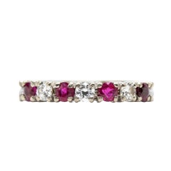 Estate 18 Karat White Gold Diamond and Ruby Ring