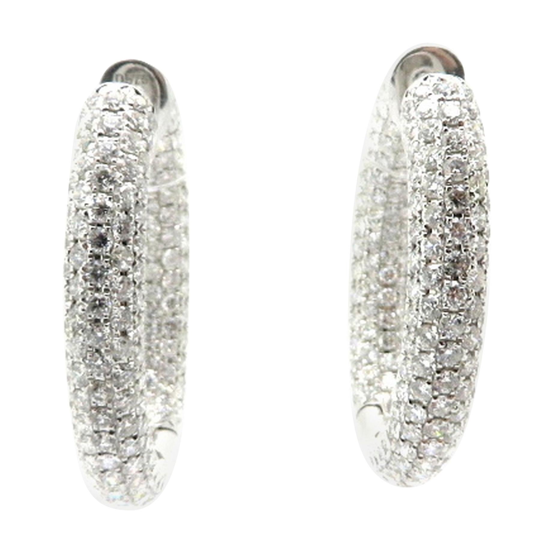 Oval Diamond Hoop Earrings - 387 For Sale on 1stDibs | oval hoop 