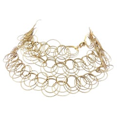 Collar Estate de oro amarillo de 18 quilates con eslabones circulares, 99,8 gramos, 38 pulgadas de largo