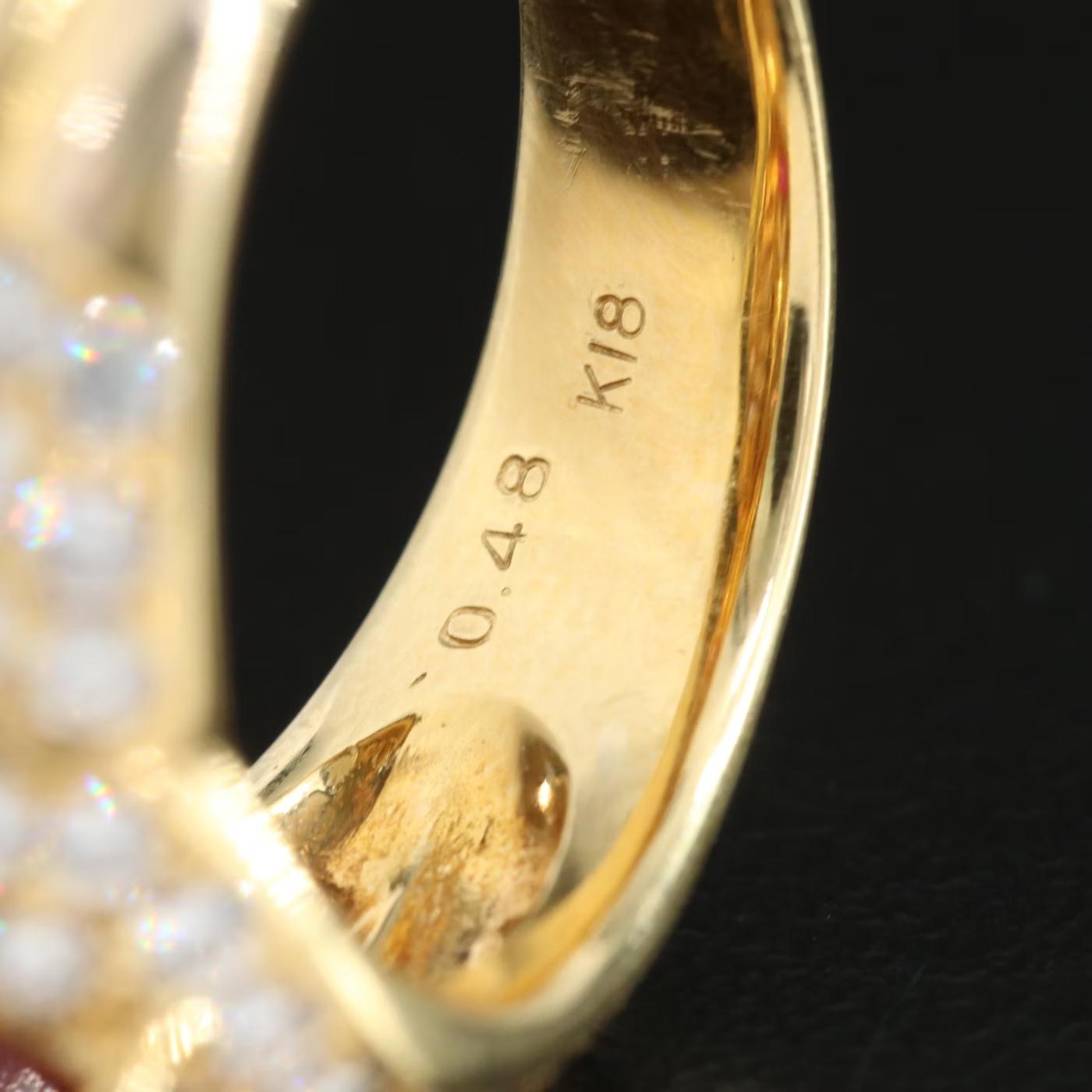 Estate 18K .40 ctw RUBY 1.15 ctw DIAMOND COCKTAIL RING  Sz 5.75  $3975 For Sale 8