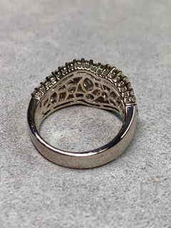 Estate 18K Baguette & Round Diamond Interwoven Cocktail Ring 2.90ctw G Vs