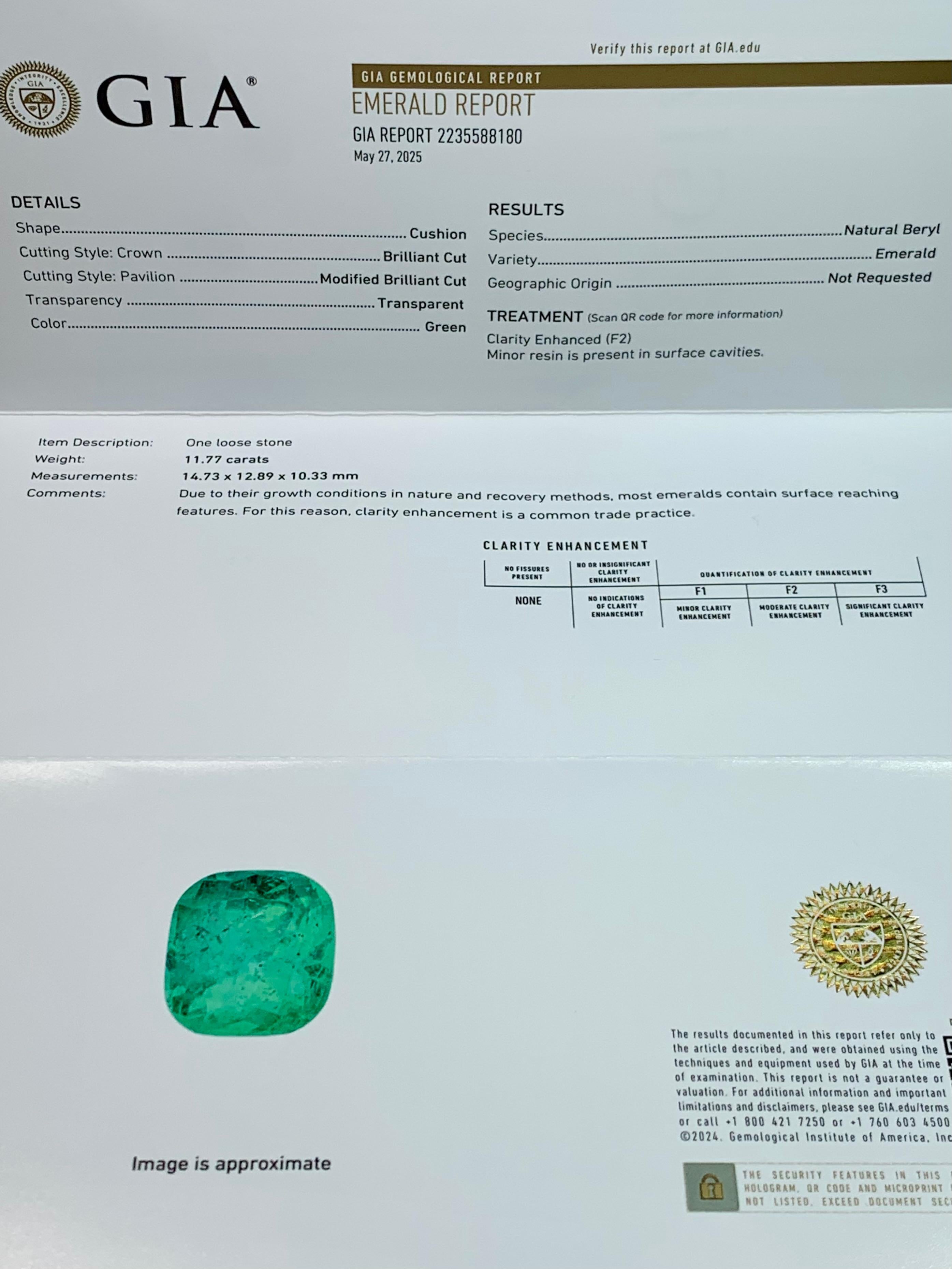 Anillo de cóctel grande de 18 quilates con diamantes talla marquesa y esmeralda 11,77 ct GIA en venta 14