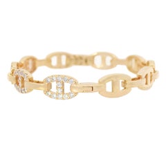 Estate 18k Diamond Anchor Link Bracelet