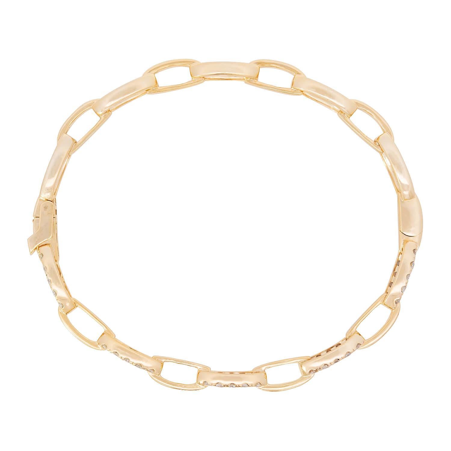 Pulsera Estate 18k Diamond Anchor Link Moderno en venta