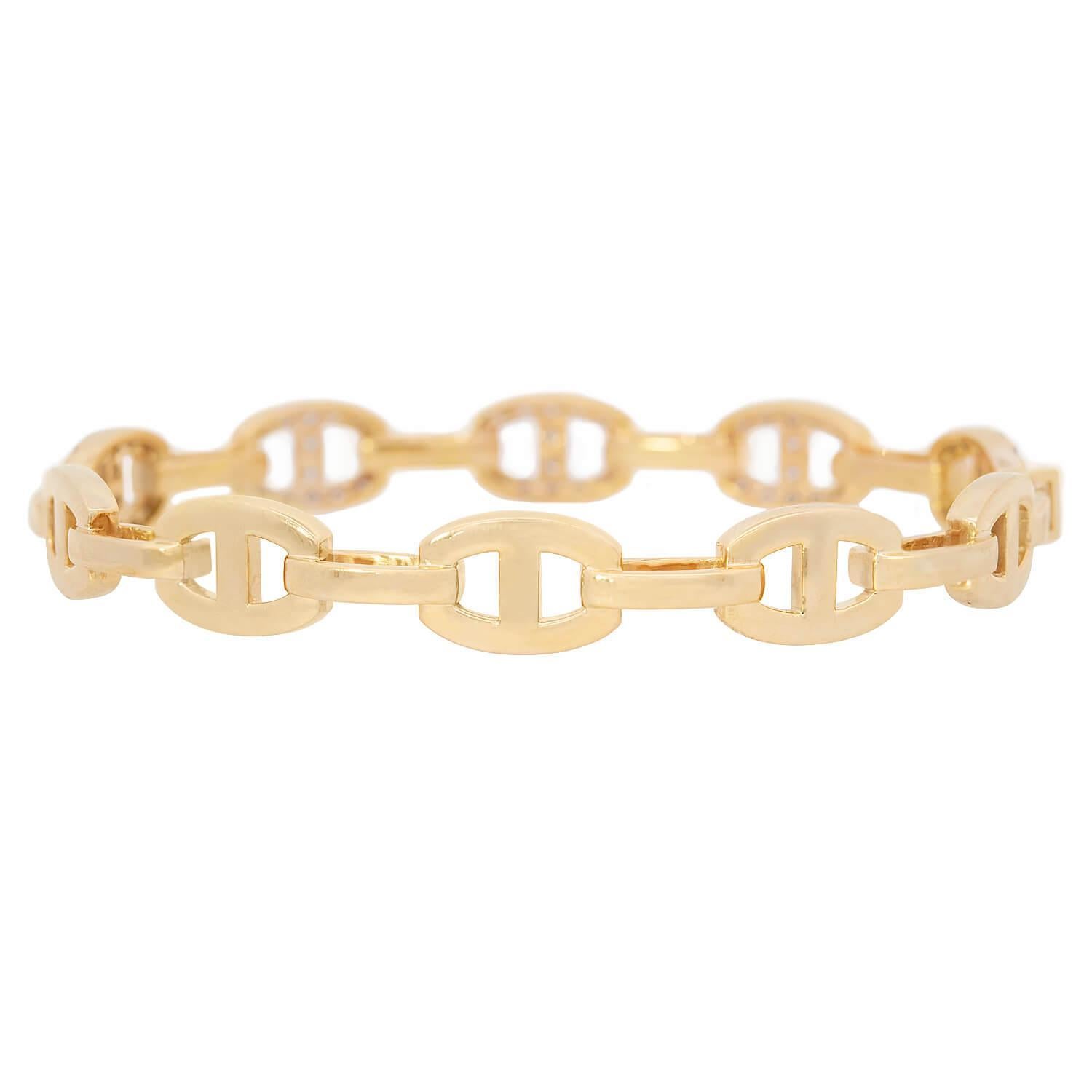 Pulsera Estate 18k Diamond Anchor Link en Bueno estado para la venta en Narberth, PA