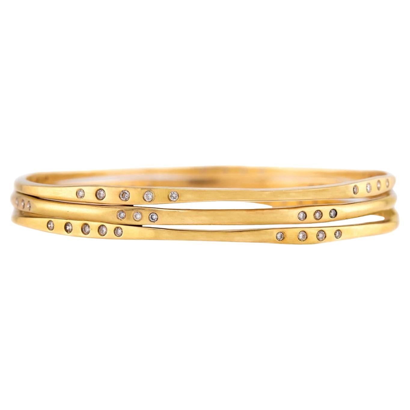 Estate 18k Diamond Bangle Set