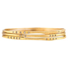Juego de brazaletes de diamantes Estate 18k